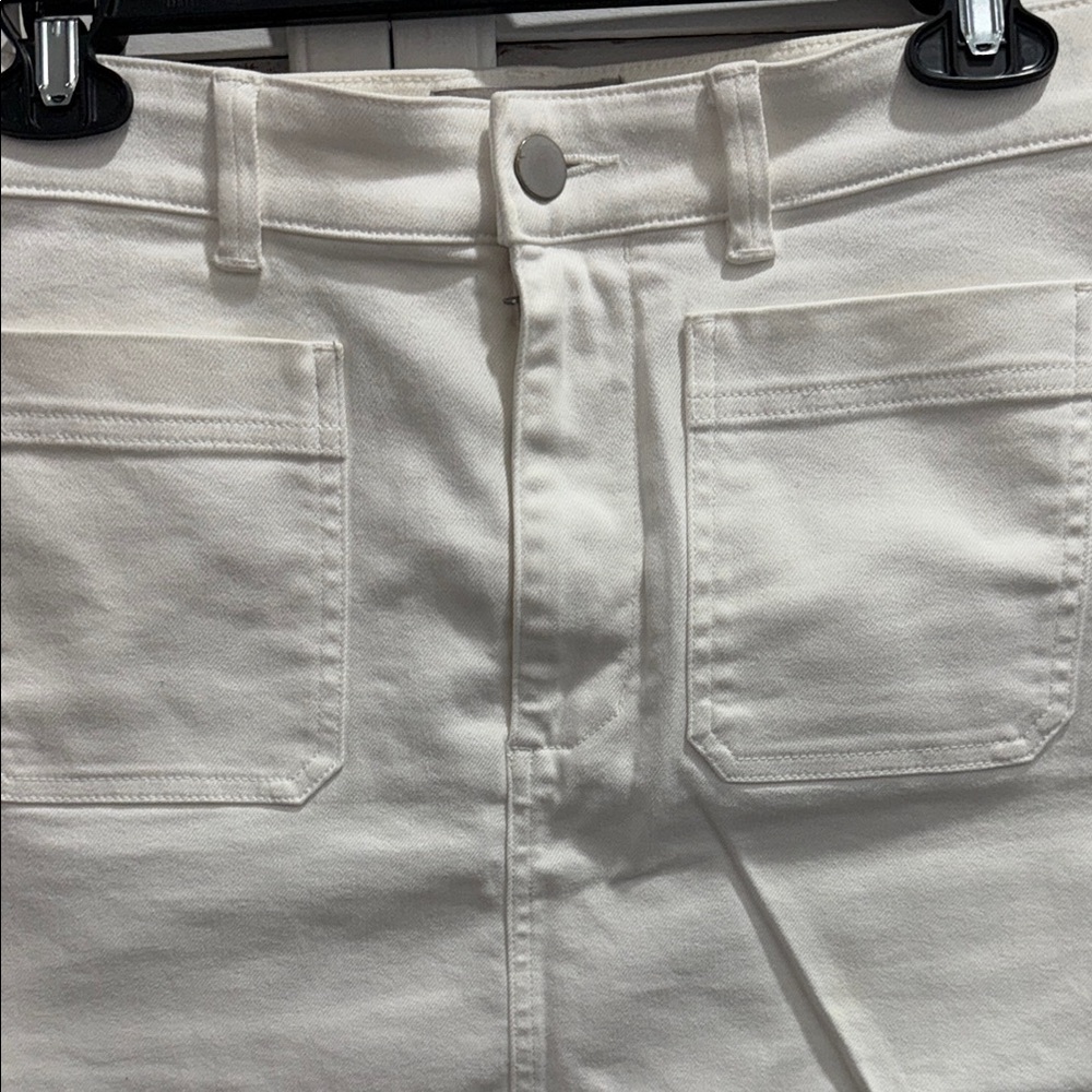 Everlane breezy fresh White Denim mini Skirt size 8 - Picture 3 of 4